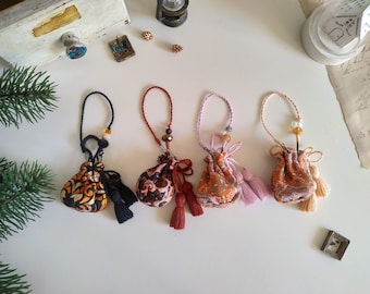 Doll silk purse bag orange pastel black halloween 1:6 Blythe BJD size