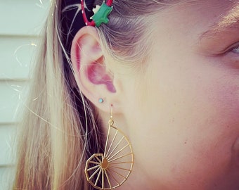 Gold Nautilus Earrings