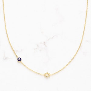 Star of David Evil Eye Choker Necklace sterling silver or vermeil - Jewish Necklace - Bat Mitzvah or Hannukah Gift