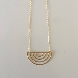 Upside down Rainbow Necklace // Laser Cut Arch Necklace // Geometric Gold Necklace