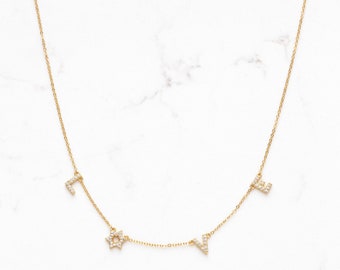 CZ Star of David Jewish Star Love Necklace Valentines Day