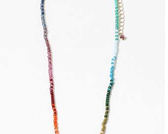 Beaded Rainbow Gemstone Chakra Necklace