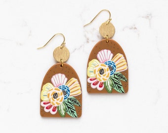 Painted Flower Dangle Earrings Mother’s Day