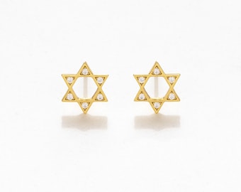 CZ Star of David Earrings