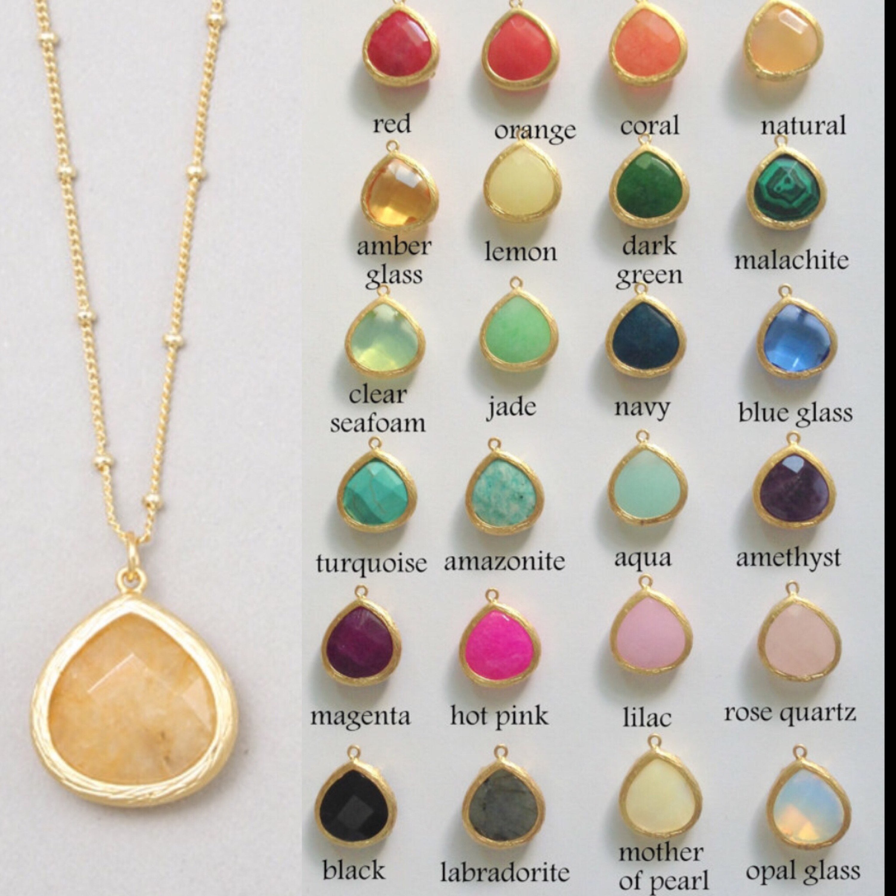 Coral Stone Drop Necklace Etsy