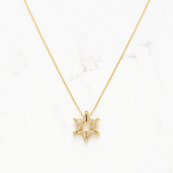 Butterfly Star of David Necklace Jewish Star Necklace Sterling