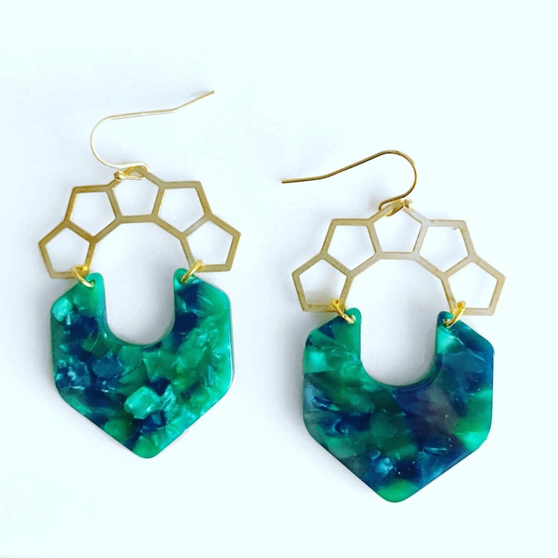 MUKTANK×SUN HUNTER Large-Sized Velvet Heart Floral Crown Dangle Earrings