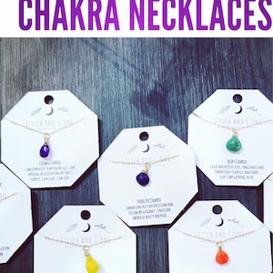 Chakra Stone Necklace on Gift Card // Dainty Stone Bridesmaid Necklace