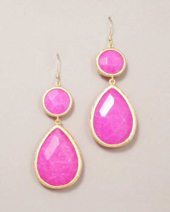 Items similar to Stone Drop Earrings Beautiful for Bridesmaids