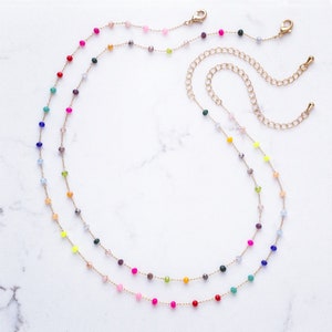 Beaded Rainbow Choker Necklace