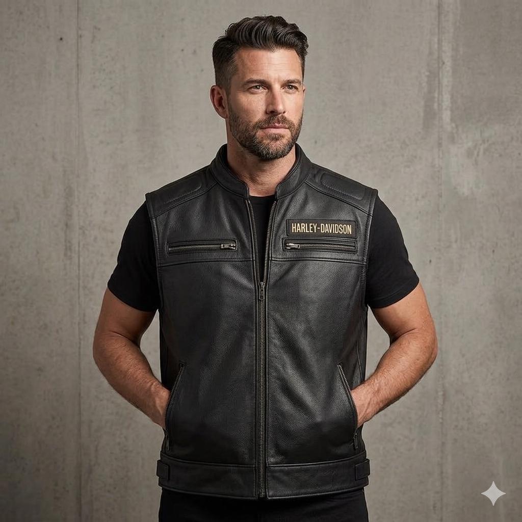 Mens harley logo vests - Etsy 日本