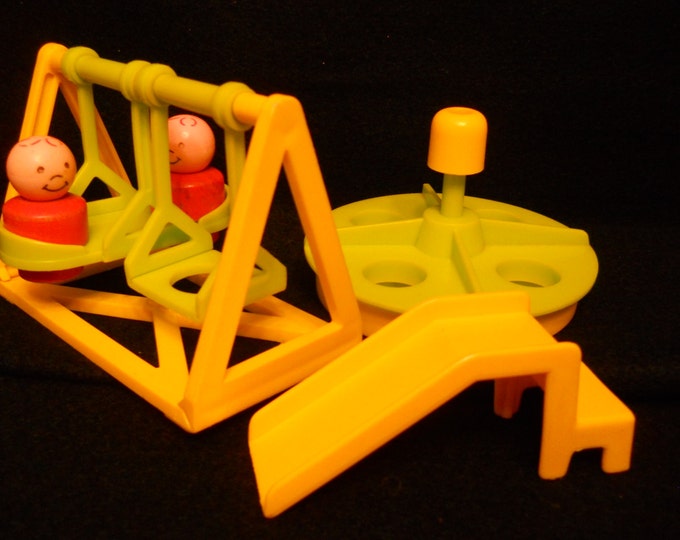 Fisher Price Playground Set With 2 Little People Wooden Etsy