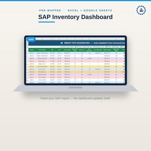 SAP-mall för lagerhantering | FIFO-spårning, batch- och utgångskontroll (Excel/Sheets)