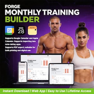 Forge Workout Builder | PPL Upper Lower Split Tracker (Digital Download)