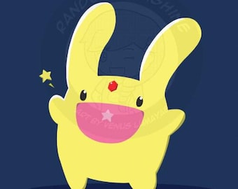 Puyo Puyo | Carbuncle Illustrated Square 5x5 Print Cute Video Game Art