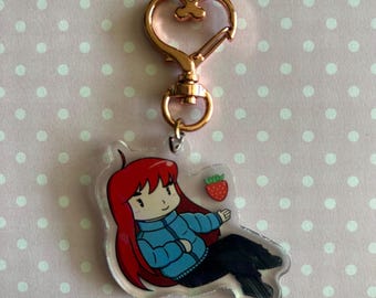 Celeste | Madeline and the Strawberry Keychain Indie Gaming Holographic Accessory