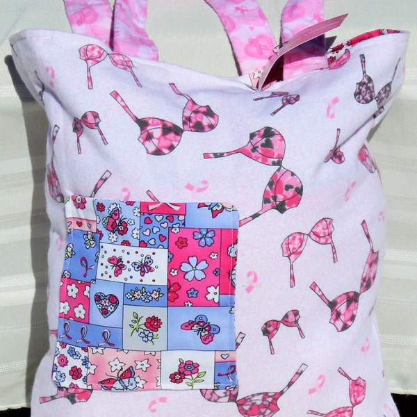 Breast Cancer Reversible Tote Bag - Handmade