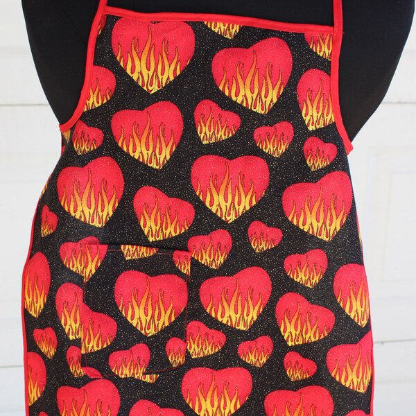 Black Friday, Cyber Monday, Apron, Child's Flaming Heart Apron