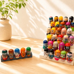 Mighty Beanz Display Stand | Flat Pack Tiered Holder for Collection | Holds Up to 30 Beanz | 3D Printed Toy Storage Rack