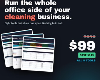 Cleaning Business Template Bundle | 8 Excel & Word Templates | Save 59%