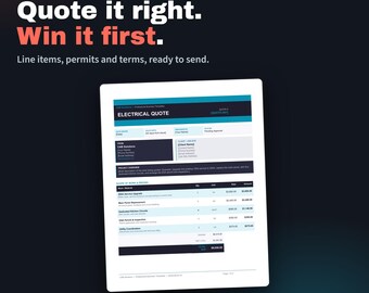 Electrical Quote & Estimate Template | Word | Scope, Materials and Labour | HST Ready
