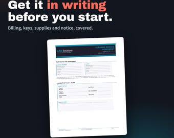 Cleaning Service Agreement Template | Word Contract | Scope, Payment, Cancellation & Liability