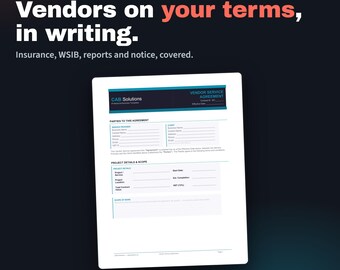Vendor Service Agreement Template | Word Contract | Scope, Insurance, Access & Termination