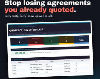 Property Maintenance Quote Tracker | Excel & Google Sheets (Digital Download)
