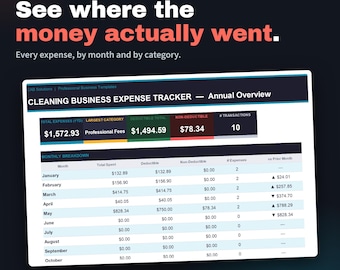 Cleaning Business Expense Tracker | Excel Template | Chemicals, Equipment & Mileage | CRA Ready