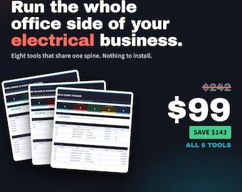 Electrical Contractor Business Template Bundle | 8 Excel & Word Templates | Save 59%