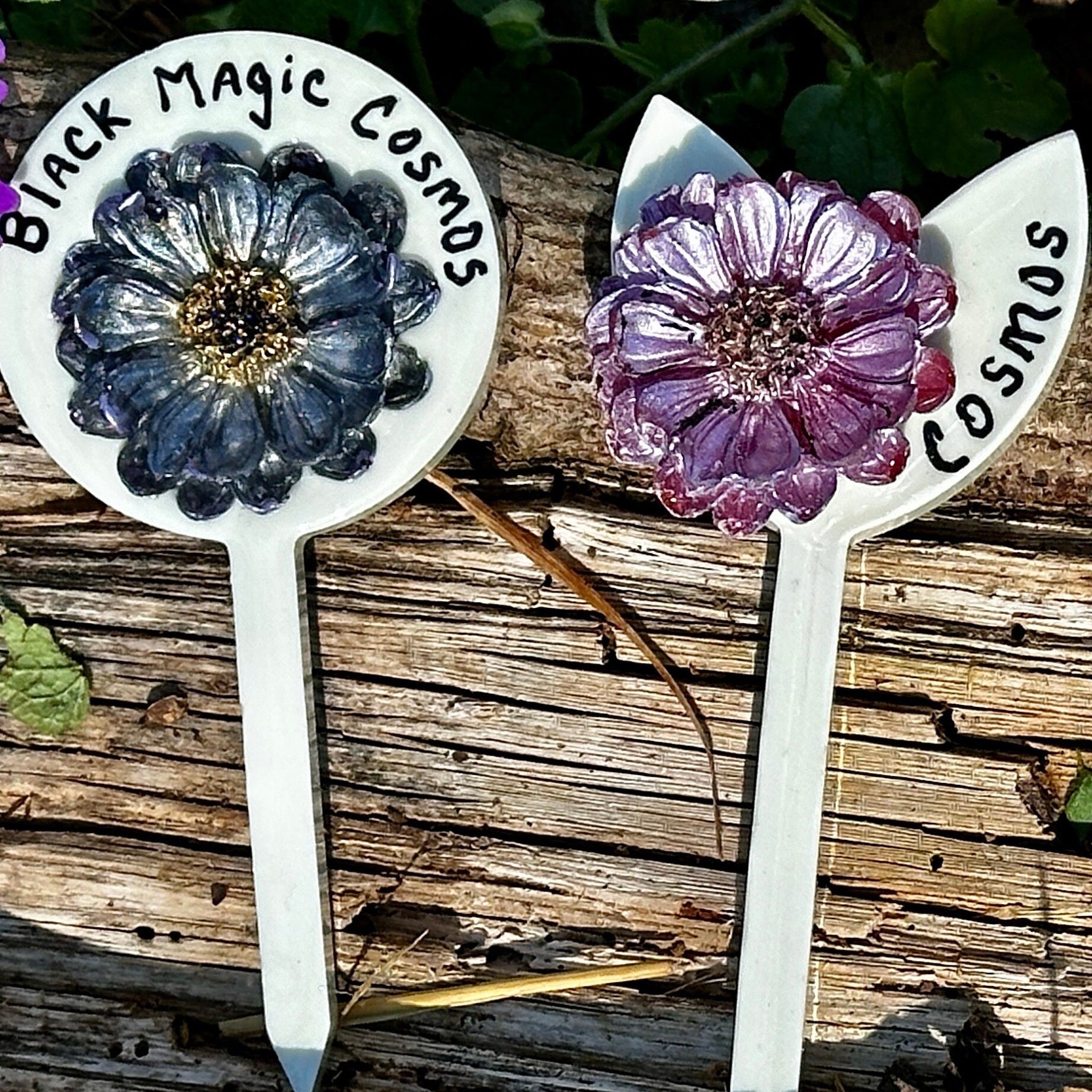 Long-lasting Flower Marker, Handmade Plant Stakes Herb Gardening Gift Garden Stake Vegetable Marker Plant Tags Gift (Buy 4, Get 1 Free)