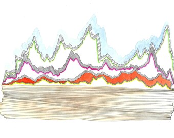 A History of Growth - original ink and watercolor drawing