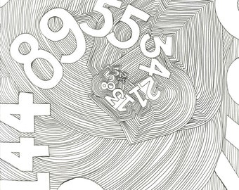 Fibonacci - original ink drawing