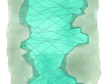 Casm - dessin original d’encre et d’aquarelle, peinture, illustration