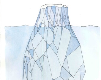 Tip - original ink and watercolor drawing