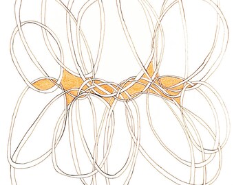 Endless Topography 2 - original ink & gold paint drawing