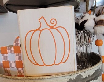Tiered Tray Decor, Fall, pumpkin, Halloween | Custom Wood Sign | Custom Wood Block