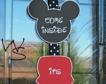 Mickey Mouse Come Inside It's Fun Inside door sign