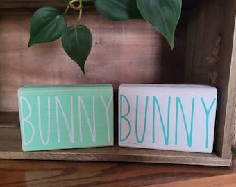 Tiered Tray Decor, spring, Easter, Hippity, Hop, Bunny, Custom Wood Sign | Custom Wood Block