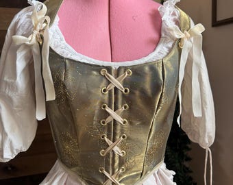 Handmade Green and Gold Butterfly Corset Nature Fairy
