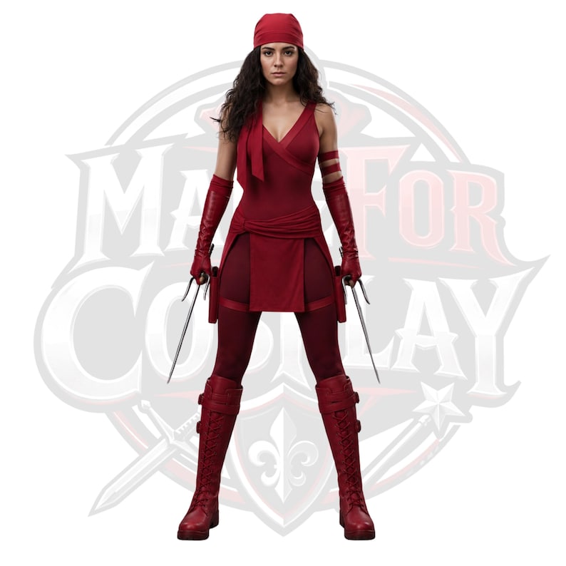 Elektra Costume, Marvel Assassin Cosplay, Ninja Warrior Outfit, Women Halloween Fancy Dress Combat Suit