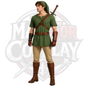 Spelinspirerad Link Legend Zelda Cosplay-kostym, Halloween för vuxna, hjälteäventyr, tunika-fantasi