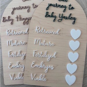 Personalised Ivf Journey Board, Fertility Journey Keepsake, Ivf Milestone Plaque, Ivf Gift, Fertility Keepsake, Baby Journey Gift