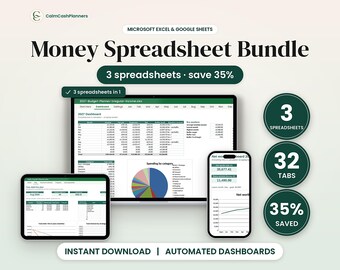 Budget Spreadsheet Bundle 2027, Financial Planner, Monthly Budget, Debt Snowball & Net Worth Tracker, Google Sheets Excel, Bill Tracker