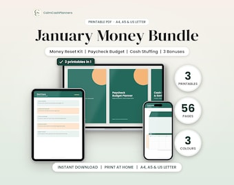 Budget Planner Printable Bundle 2027, No Spend Challenge, Cash Stuffing & Savings Challenge, Paycheck Budget, Money Reset, A4 A5 Letter