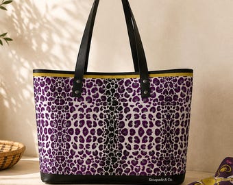 Purple Leopard Handbag | Animal Print Statement Purse | Tanzania Twilight Collection