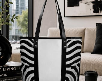 Zebra Print Handbag | Black & White Statement Purse | Urban Safari Collection