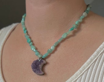 Druzy Moon Necklace