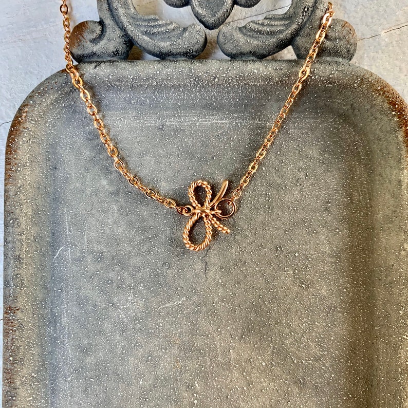 Simple Rose Gold Bow Choker