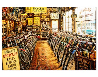 Vintage Bicycle Shop Jigsaw Puzzle with Tin | Retro Bike Store Scene | 500 & 1000 pc